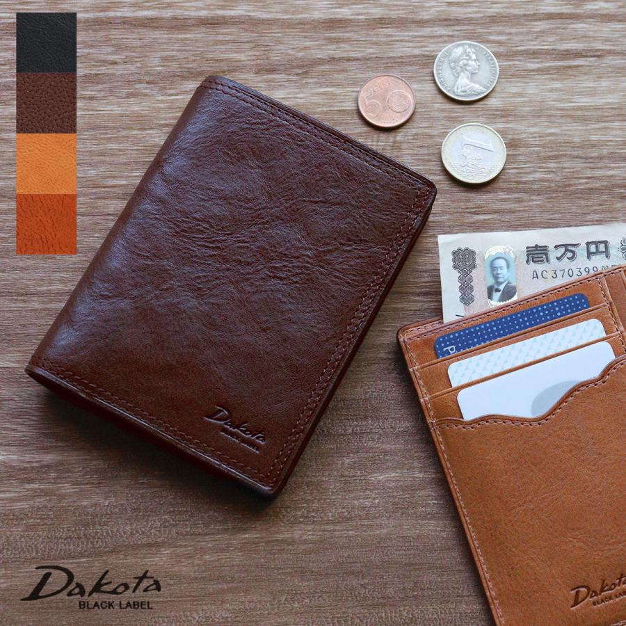 Dakota（ダコタ） 二つ折り財布 縦型 小銭入れなし 牛革 経年変化