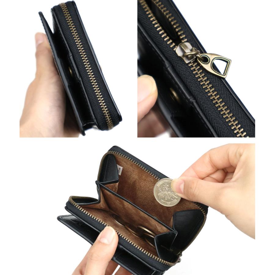 【新品】ダコタ 二つ折り財布 ラウンドファスナー メッシュレザー ブラック Dakota（ダコタ） 二つ折り財布 ラウンドファスナー小銭入れ 牛革 経年