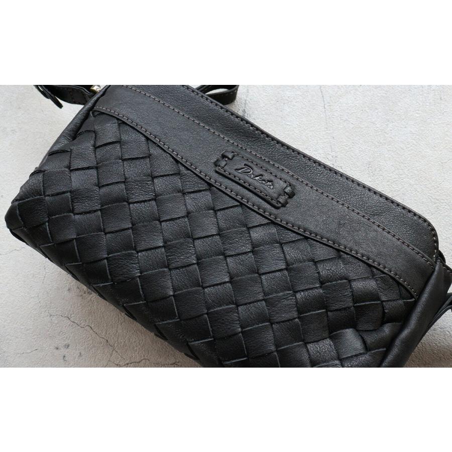 【美品】 ダコタ Dakota ショルダーバッグ ヨフィー メッシュ ブラック Dakota ミニショルダーバッグ メッシュ 手編み ヨフィー 本革