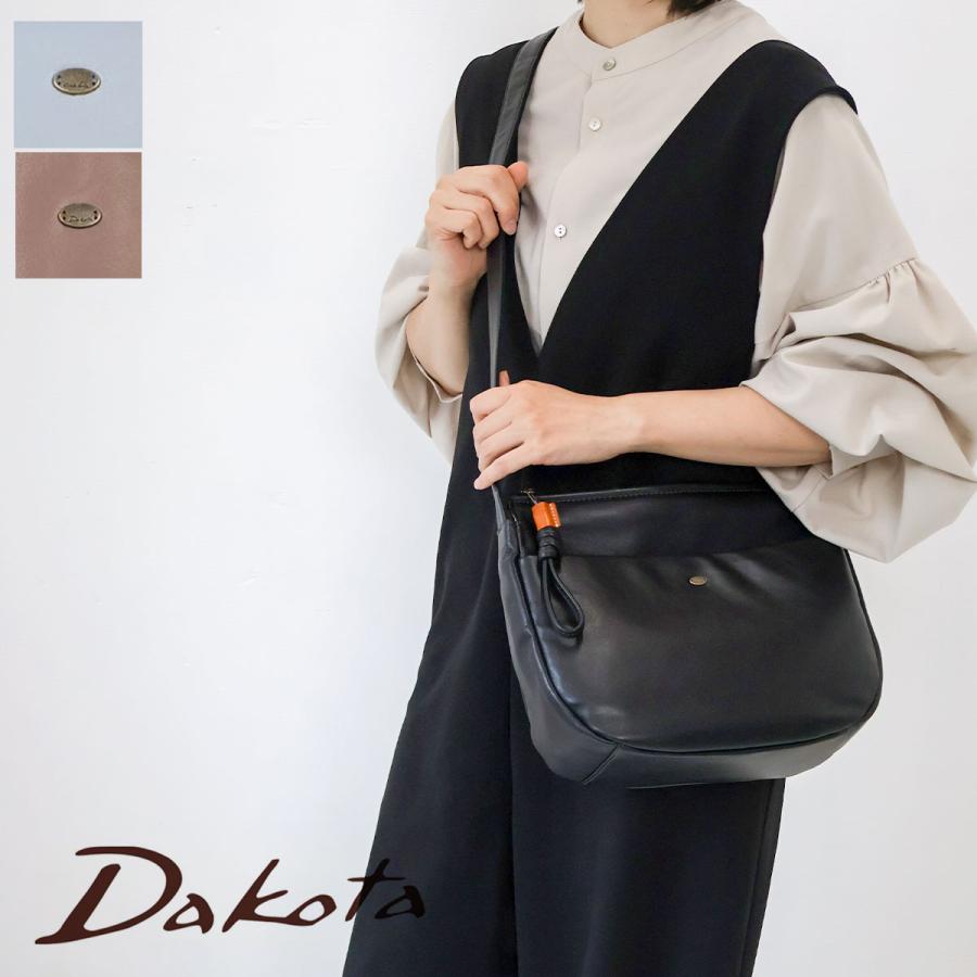 美品】Dakotaダコタ ショルダーバッグ2way 黒 本革レザー 斜めがけ可 美品