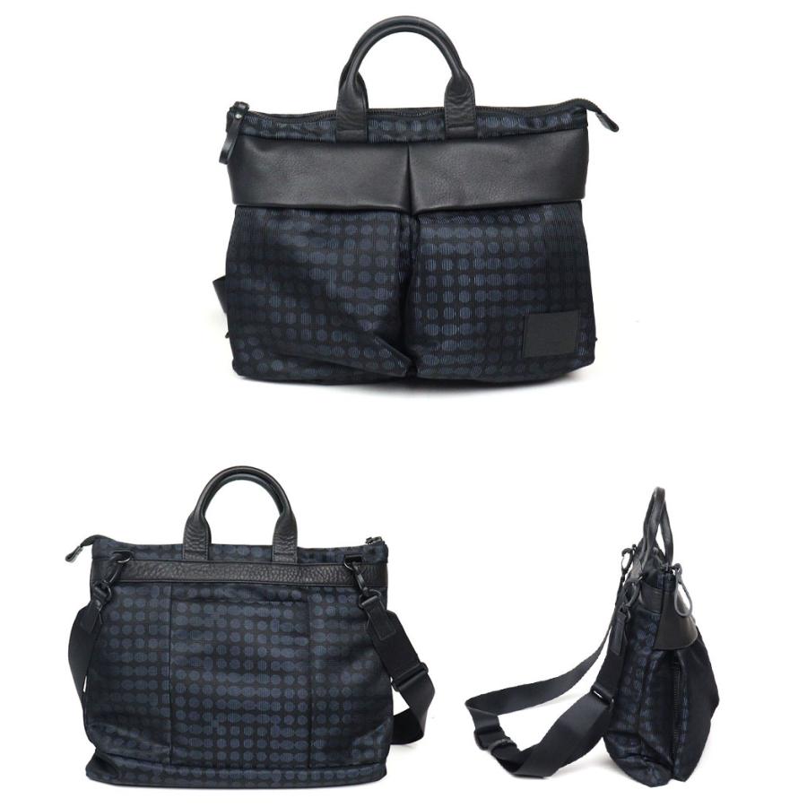 2WAYショルダーバッグ A4 ESTINE(エスティーヌ)ヘイズ 軽量 光沢 ドット ナイロン×牛革 ユニセックス ヘルメットバッグ 日本製 1075102の画像