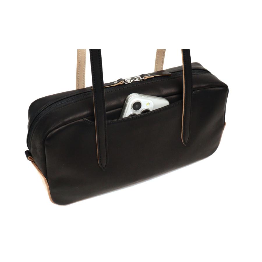 ハンドバッグ 横型 ロングハンドル ESTINE エスティーヌ ロジカル 牛革 本革 レザー 日本製 1076870の画像