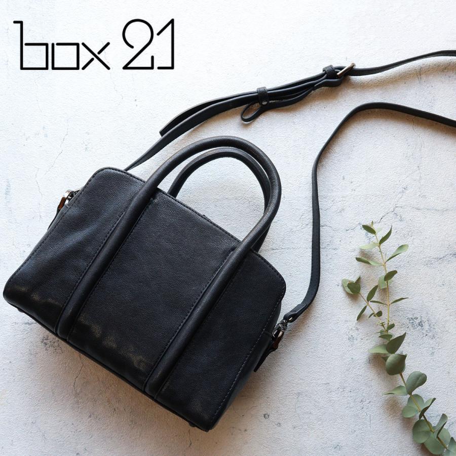 box21 ハンドバッグ 2WAY フォーマル 軽量 軽い ヤギ革 山羊 ボックス