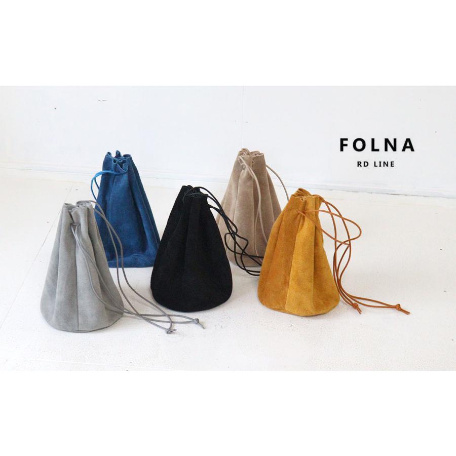 Folna 巾着ショルダー 牛革 ベロアシリーズ FOLNA RD フォルナ (ラフ 