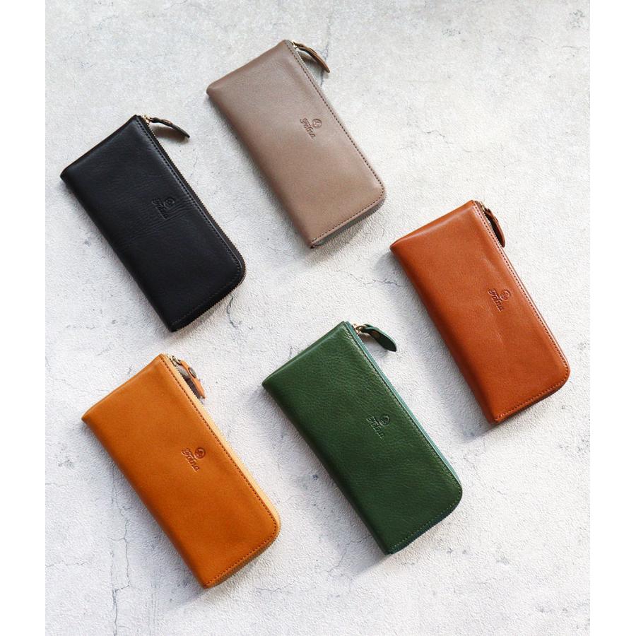 nalu＊-11138 Folna 長財布 薄型L字ファスナー財布 フォルナ ヌメオイルシュリンク