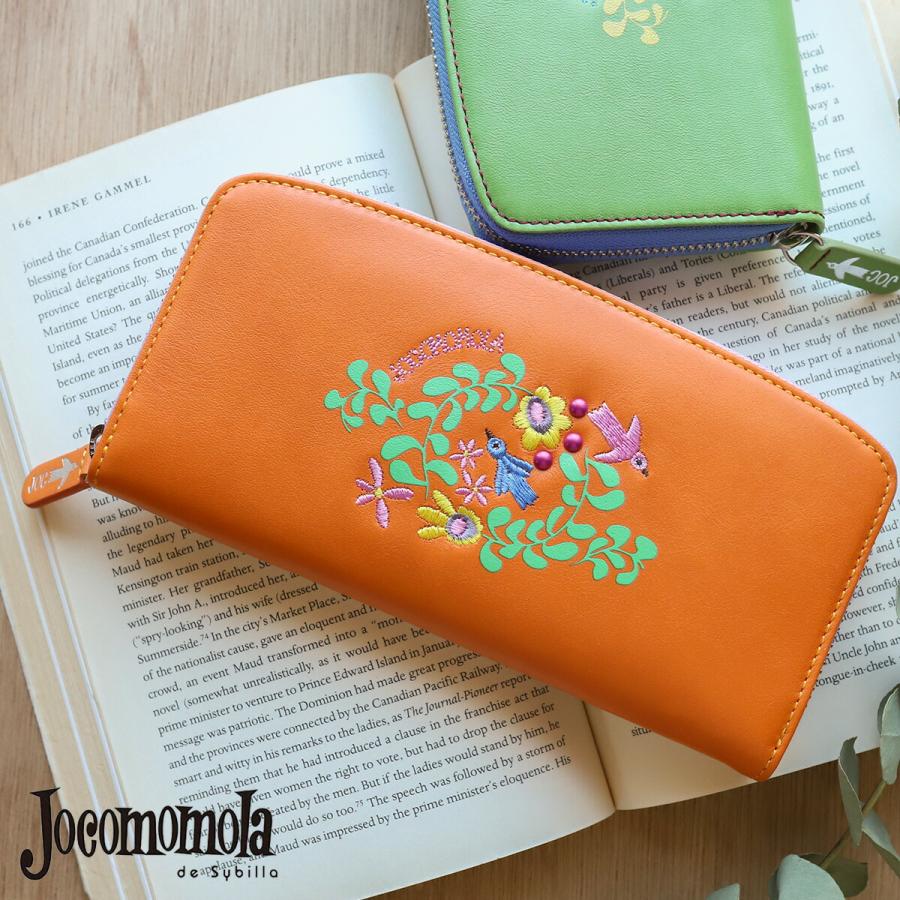 Sybilla ラウンドファスナー長財布 刺繍 花 jocomomola Sybilla ラウンドファスナー長財布 刺繍 花 jocomomola