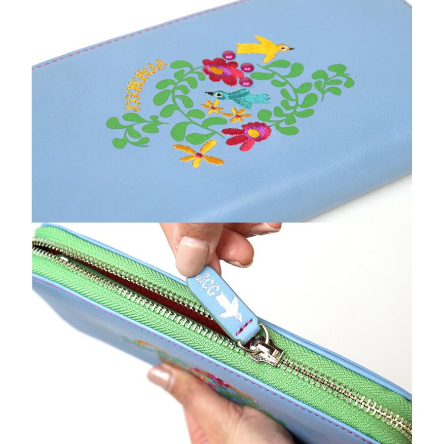 Sybilla ラウンドファスナー長財布 刺繍 花 jocomomola Sybilla ラウンドファスナー長財布 刺繍 花 jocomomola