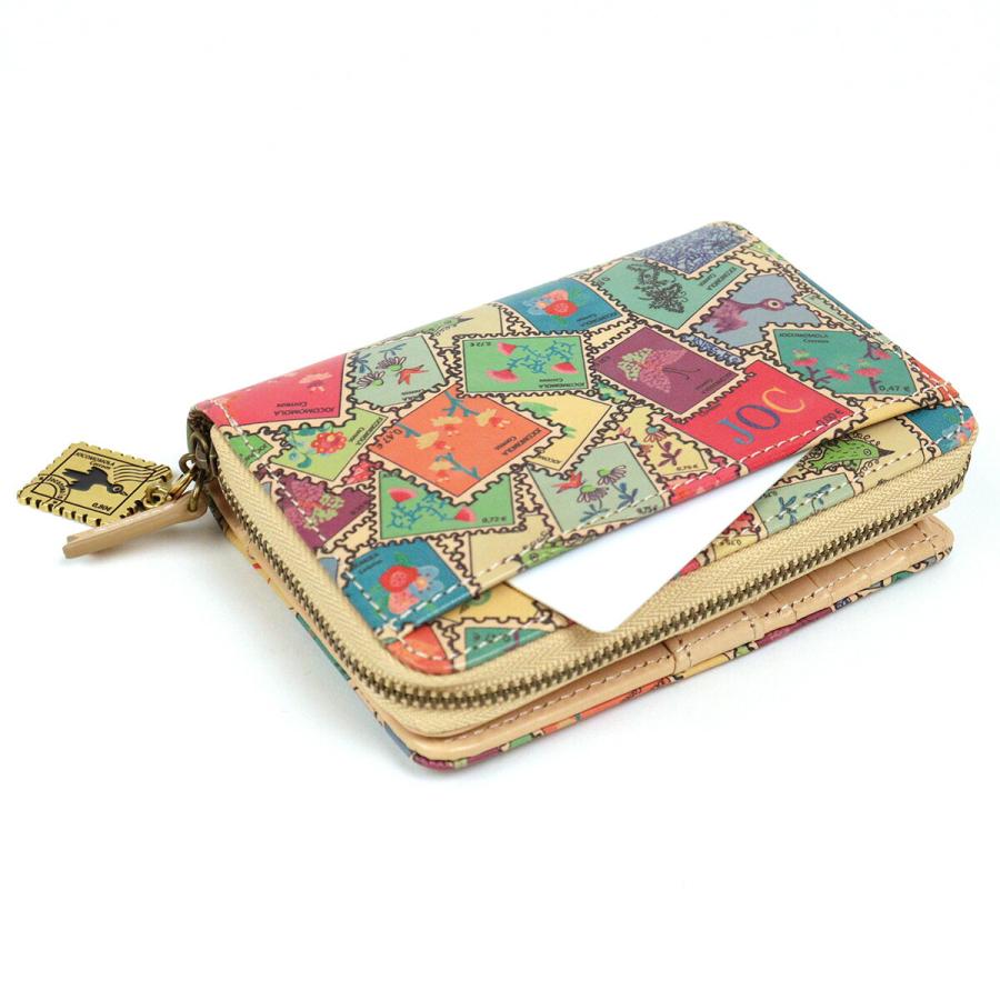 Jocomomola（ホコモモラ） 二つ折り財布 切手柄 セーヨ 5380131