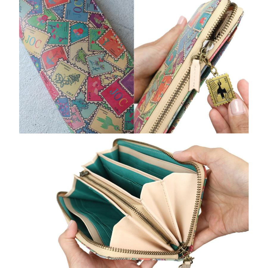 Jocomomola（ホコモモラ） ラウンドファスナー長財布 切手柄 セーヨ