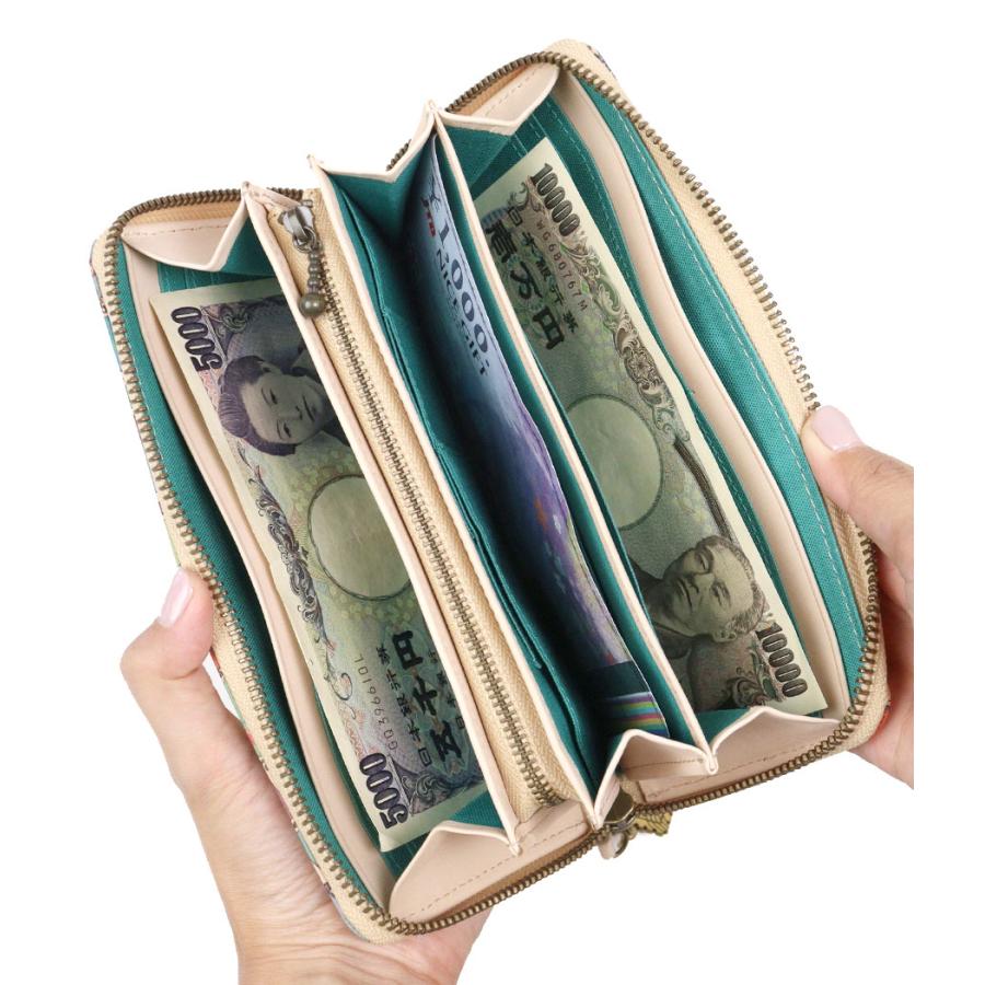 Jocomomola（ホコモモラ） ラウンドファスナー長財布 切手柄 セーヨ