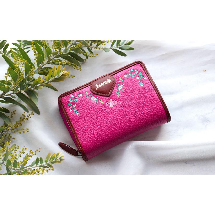 Jocomomola 二つ折り財布 刺繍 鳥 jocomomola ホコモモラ ペタロ Jocomomola 二つ折り財布 刺繍 鳥 jocomomola ホコモモラ ペタロ