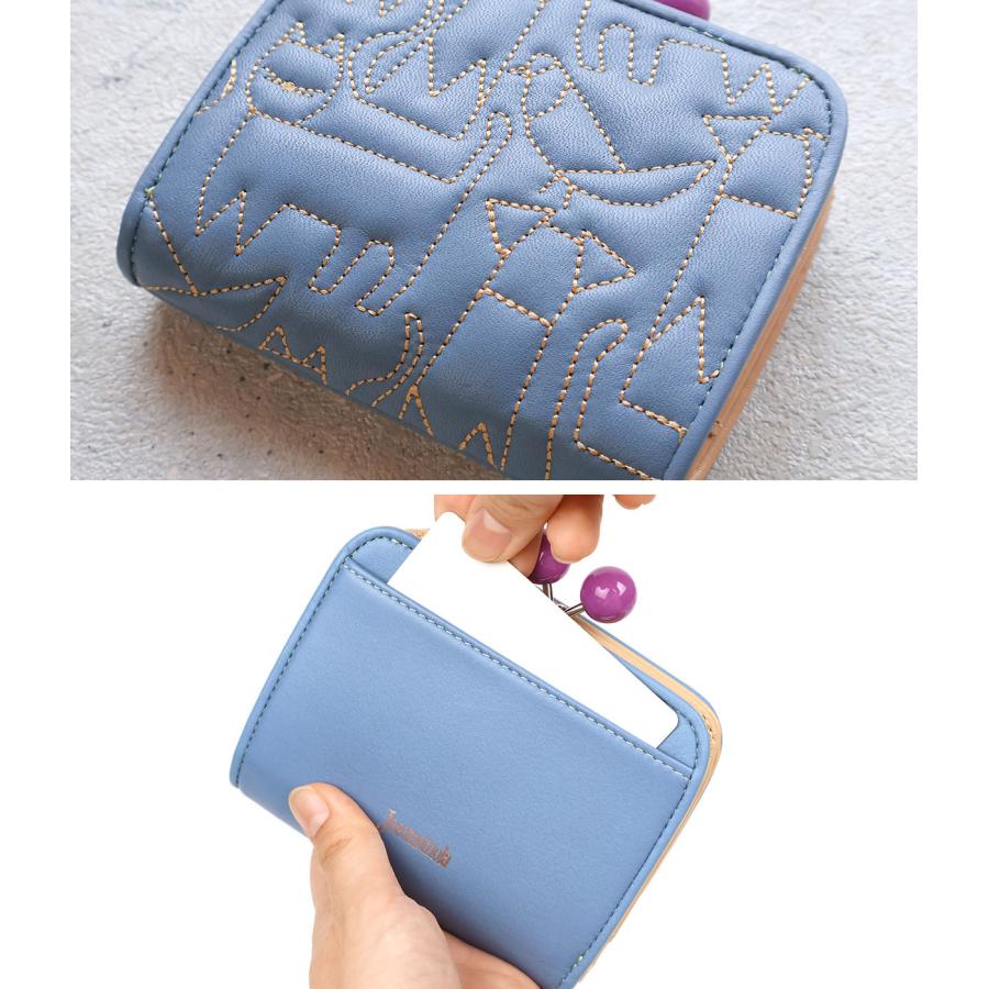 Jocomomola（ホコモモラ） 二つ折り財布 外付け小銭入れ がま口