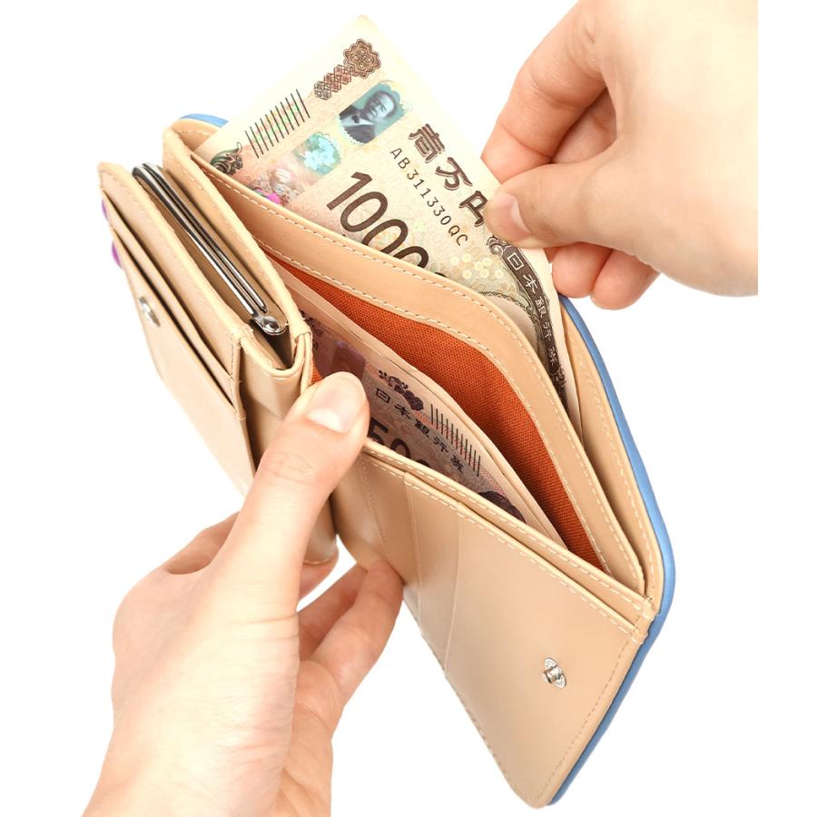 Jocomomola（ホコモモラ） 二つ折り財布 外付け小銭入れ がま口