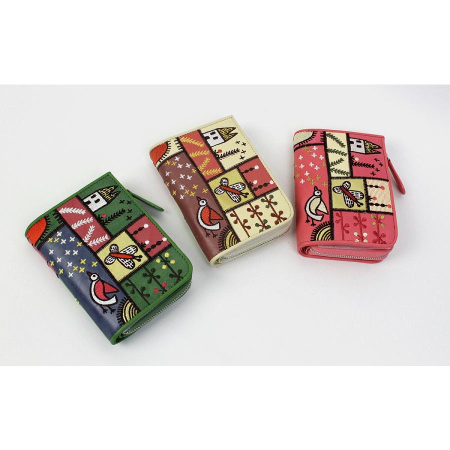 Jocomomola（ホコモモラ） 二つ折り財布 カンポ 牛革 ピッグ箔 5388000