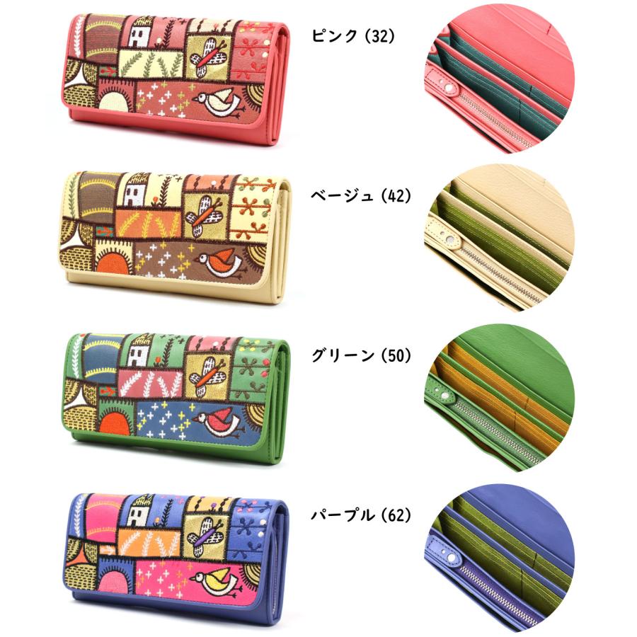 Jocomomola（ホコモモラ） かぶせ長財布 カンポ 牛革 ピッグ箔 5388012