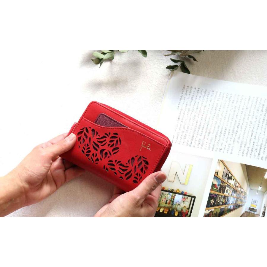 Sybilla（シビラ） 二つ折り財布 外付け小銭入れ 2折財布 牛革 本革