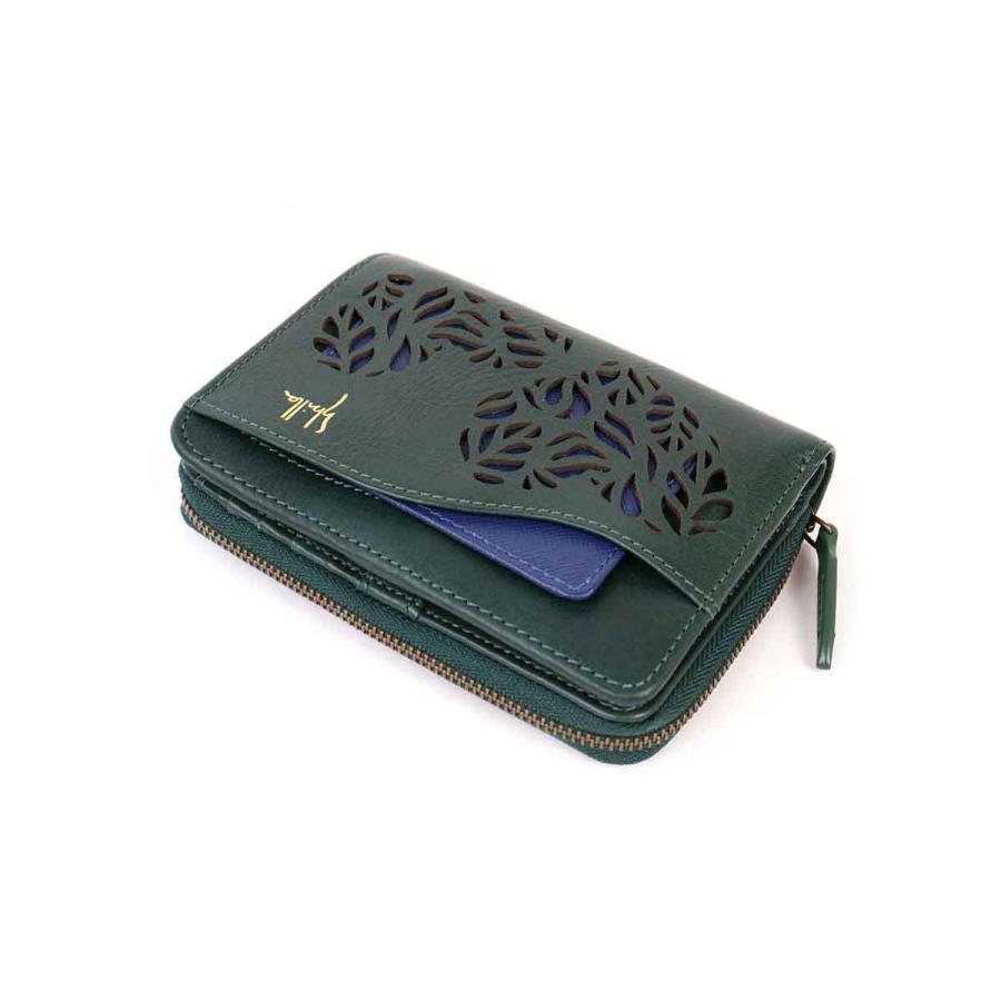 Sybilla（シビラ） 二つ折り財布 外付け小銭入れ 2折財布 牛革 本革