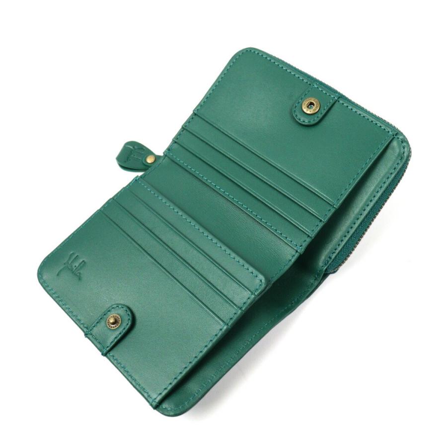 Sybilla（シビラ） 二つ折り財布 豚革×牛革 プリーツ加工 エレガント