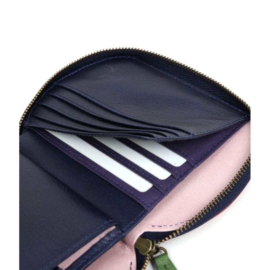 Sybilla 二つ折り財布 ラウンドファスナー ボックス型小銭入れ