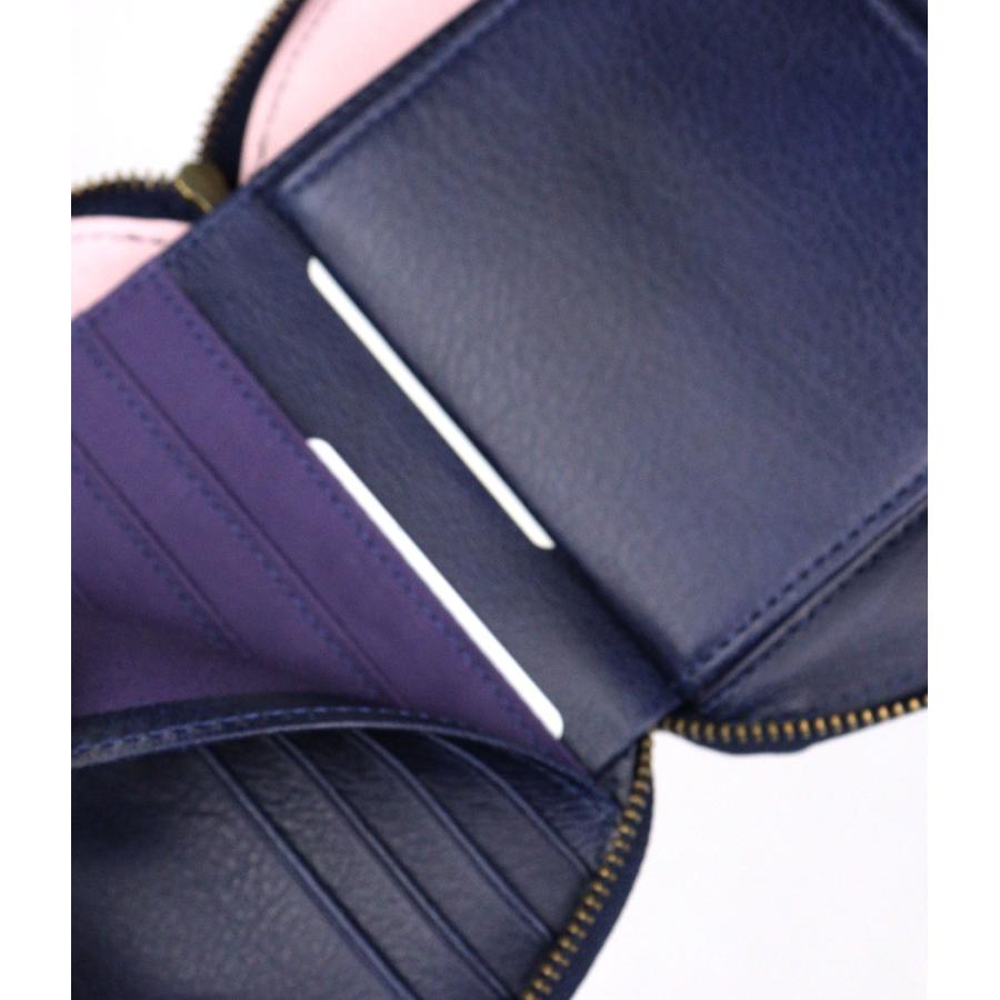 Sybilla 二つ折り財布 ラウンドファスナー ボックス型小銭入れ Sybilla 二つ折り財布 ラウンドファスナー ボックス型小銭入れ