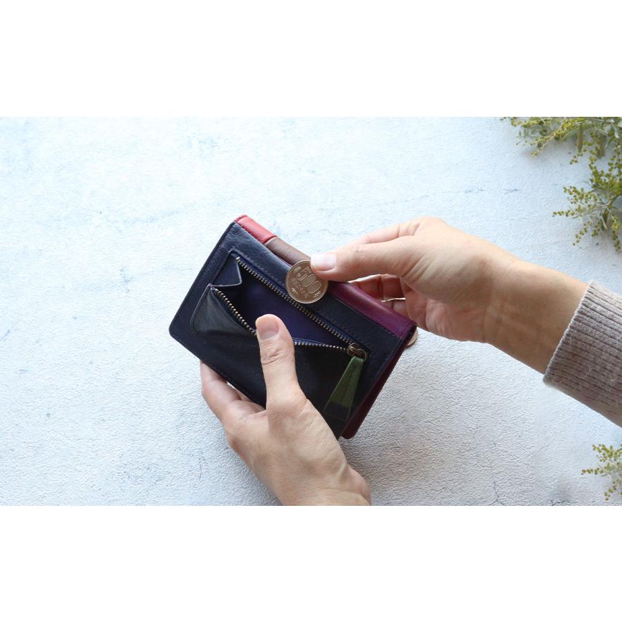 Sybilla（シビラ） カードケース 縦型 ミニ財布 観音開き 財布機能付き