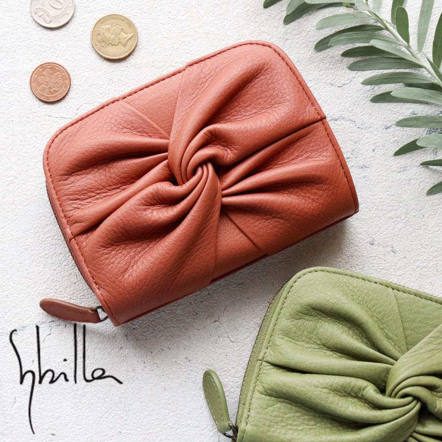 Sybilla（シビラ） 二つ折り財布 ラウンドファスナー小銭入れ リボン