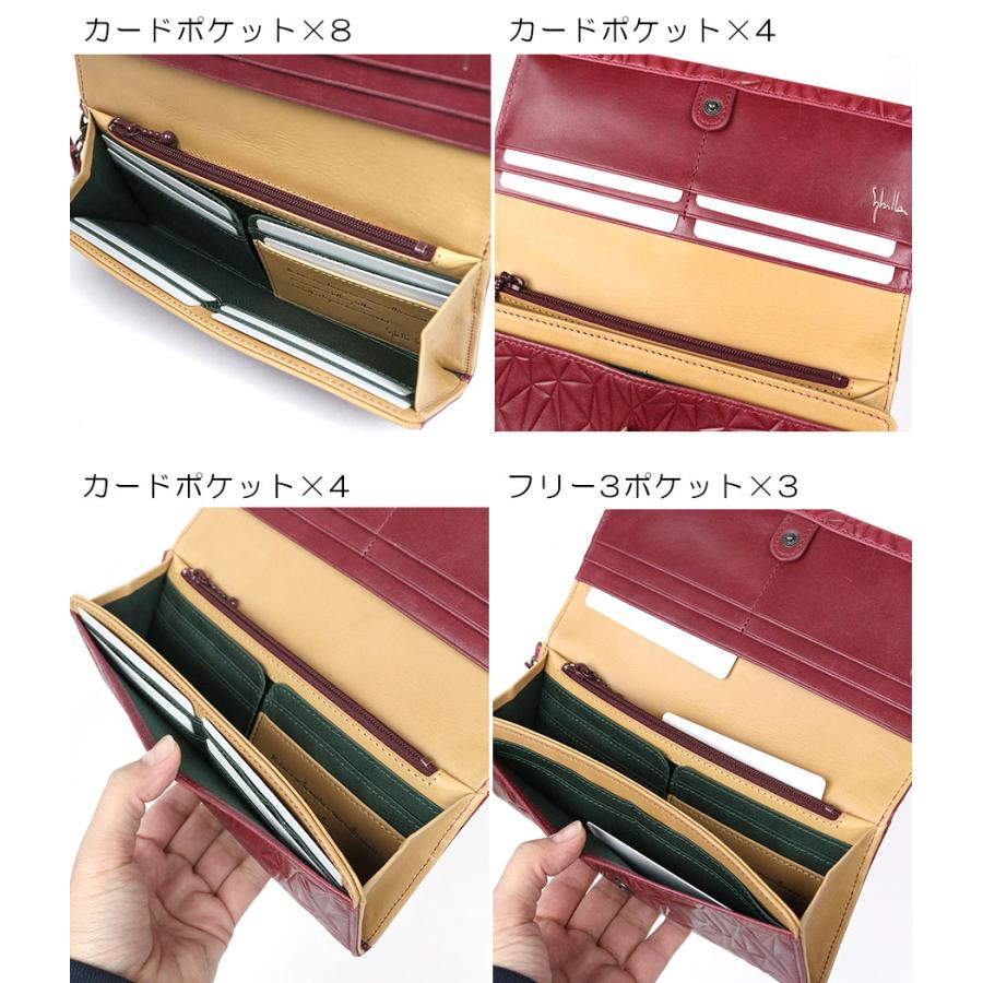 Sybilla（シビラ） 長財布 かぶせ 幾何学 花 レザーチャーム フリンジ