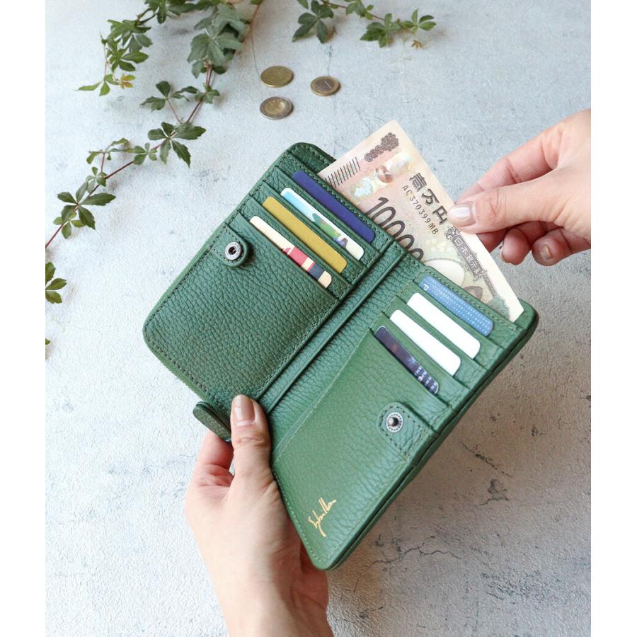 Sybilla（シビラ） 二つ折り財布 ラウンドファスナー小銭入れ 刺繍風