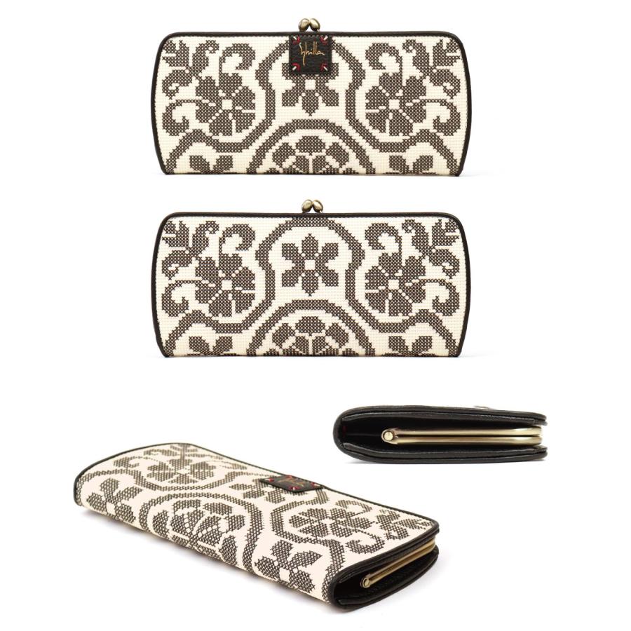 Sybilla（シビラ） がま口長財布 刺繍風 プリント 型押し フガール