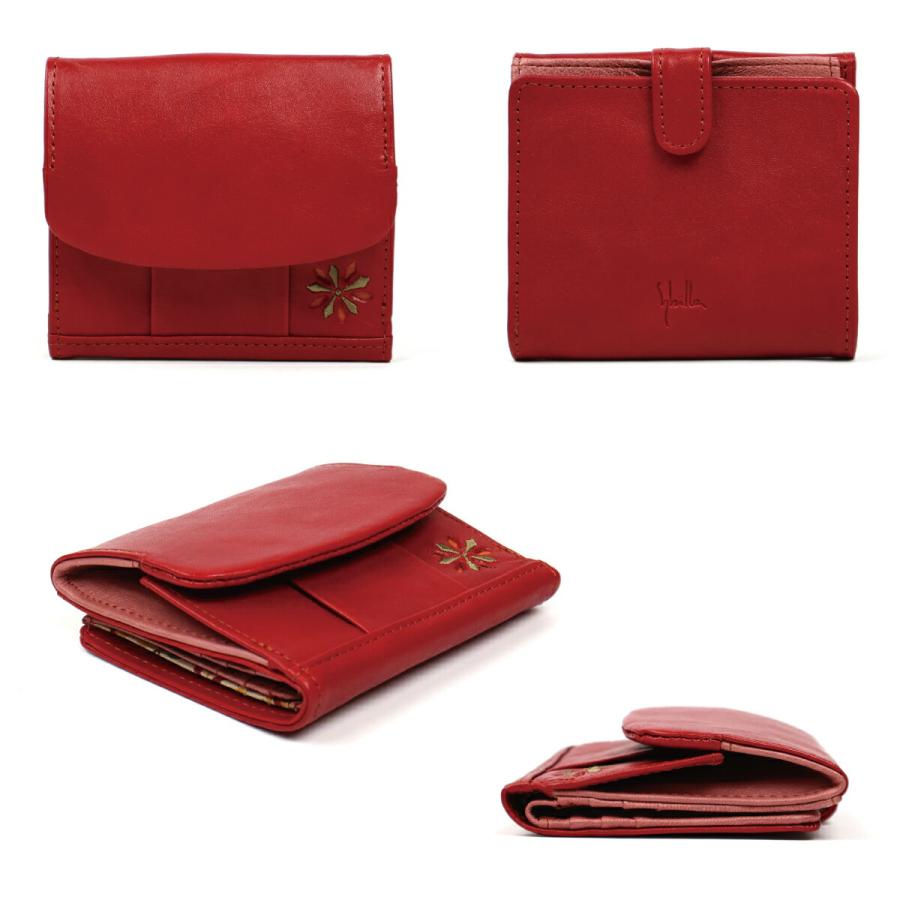 【新品】sybilla シビラ ピエッサ ボックス型小銭入れ付き二つ折り財布 Sybilla（シビラ） 二つ折り財布 ボックス型小銭入れ 刺繍 パンチング
