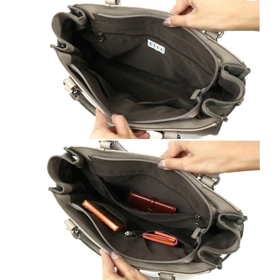 ELLE（エル） A4トートバッグ ビジネスバッグ ナイロン×合成皮革 