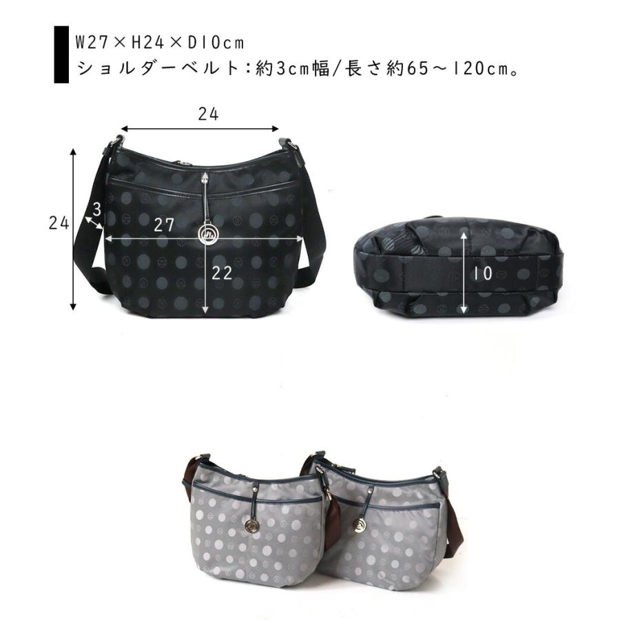 ELLE（エル） ショルダーバッグ(小) 軽い 軽量 撥水 ドット レディース