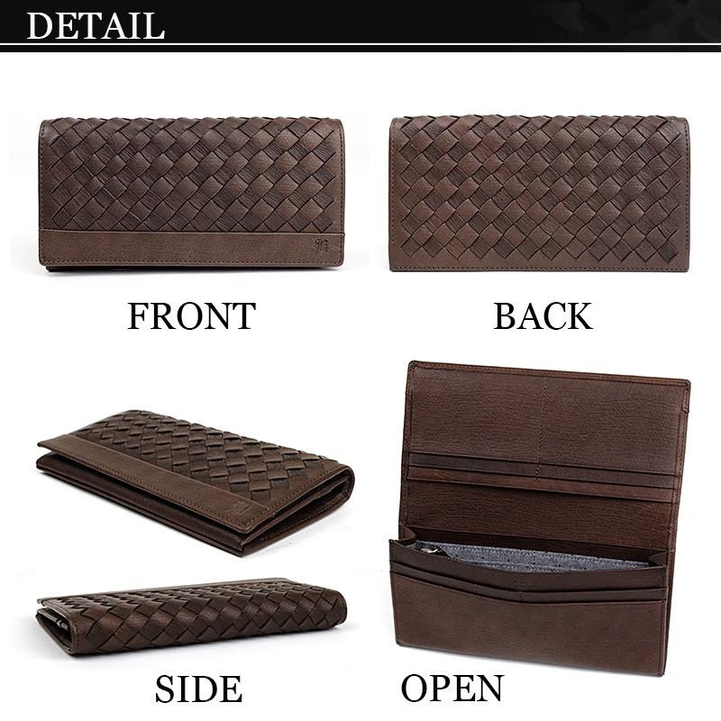 NICOLE（ニコル） かぶせデザイン長財布 馬革 メッシュ ブリック