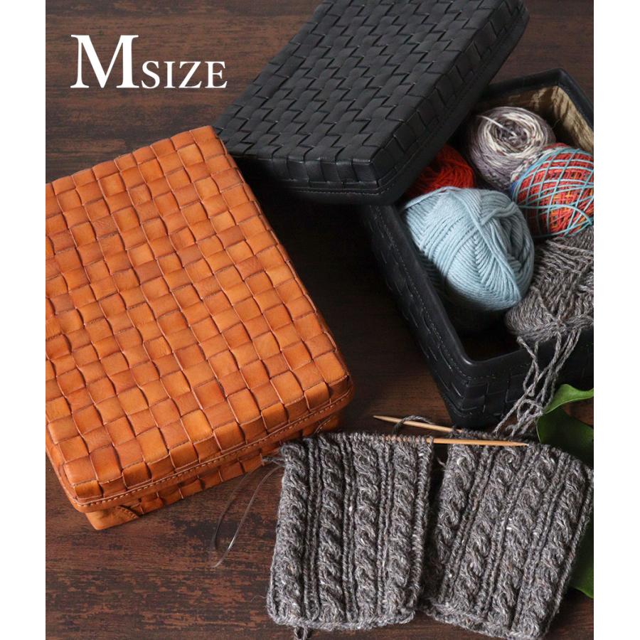 収納ボックス レザーボックス フタ付き メッシュレザー 四角 本革