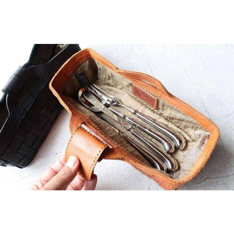 小物入れ カトラリー入れ 卓上 メッシュレザー おしゃれ キャンプ