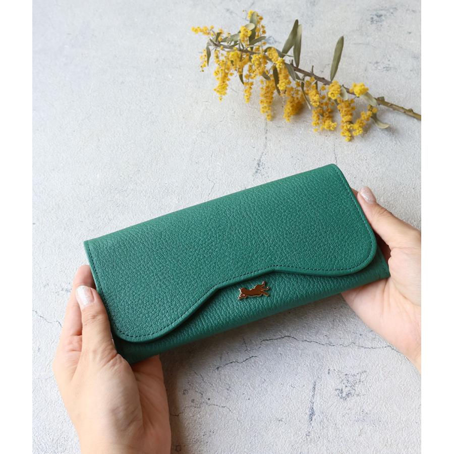 aoneco (アオネコ) かぶせロングウォレット 長財布 牛革 本革保護猫