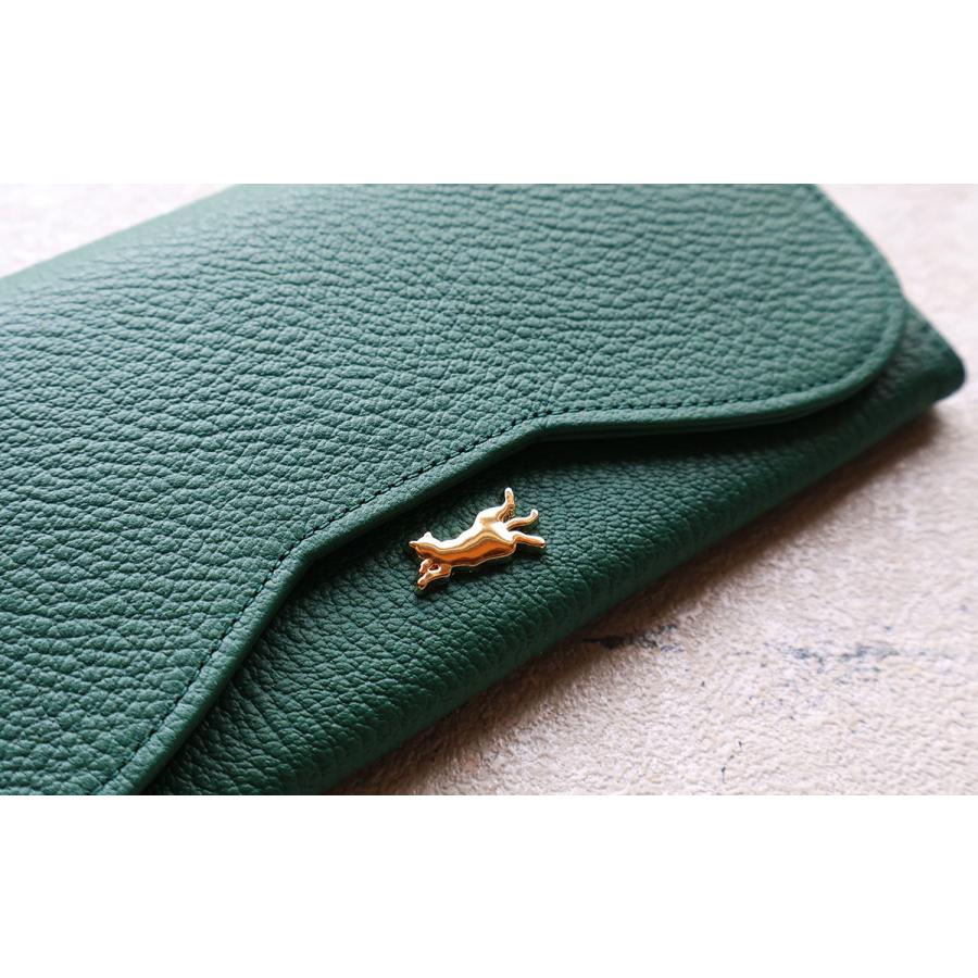 aoneco (アオネコ) かぶせロングウォレット 長財布 牛革 本革保護猫