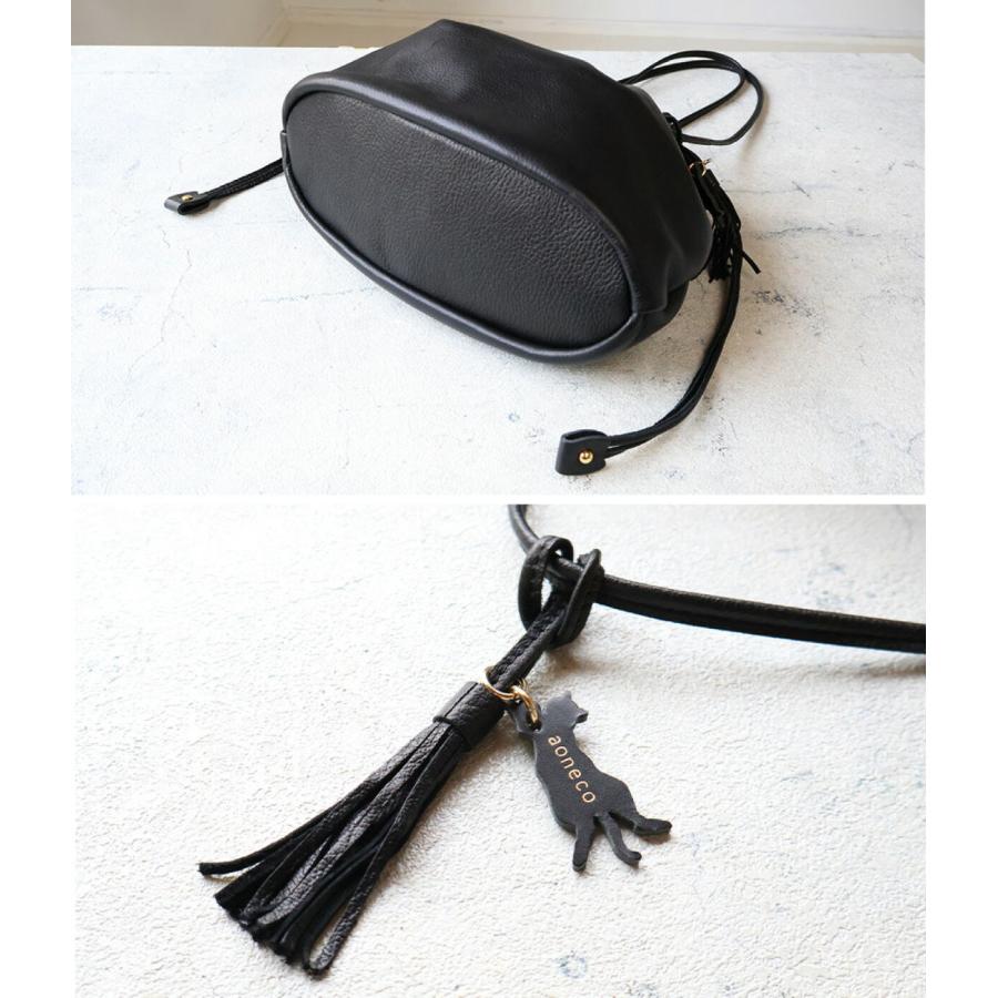 aoneco（アオネコ） 巾着トート レザー 保護ネコ支援 an056 猫 ねこ