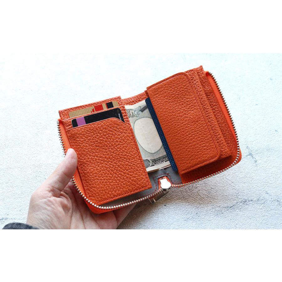 blancle 二つ折り財布 縦型 ファスナー財布 ボックス型小銭入れ 本革