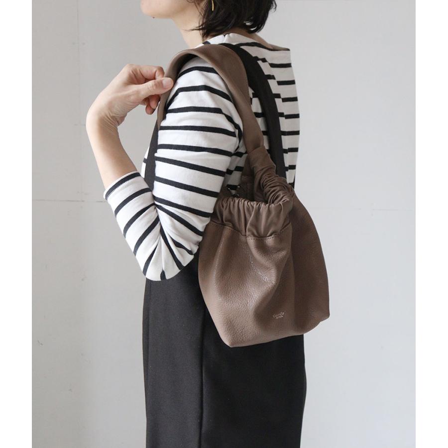 blancle ミニバッグ ワンハンドル 巾着 本革 イタリーシュリンクレザー