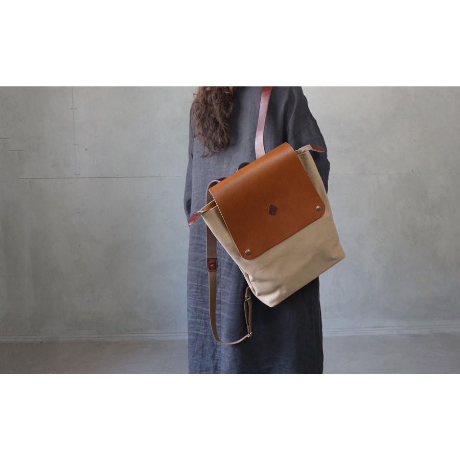 リュック 帆布 6号帆布×レザー A4 CLEDRAN クレドラン MARCHE (マルシェ) CL3473 日本製 レディース ユニセックス 