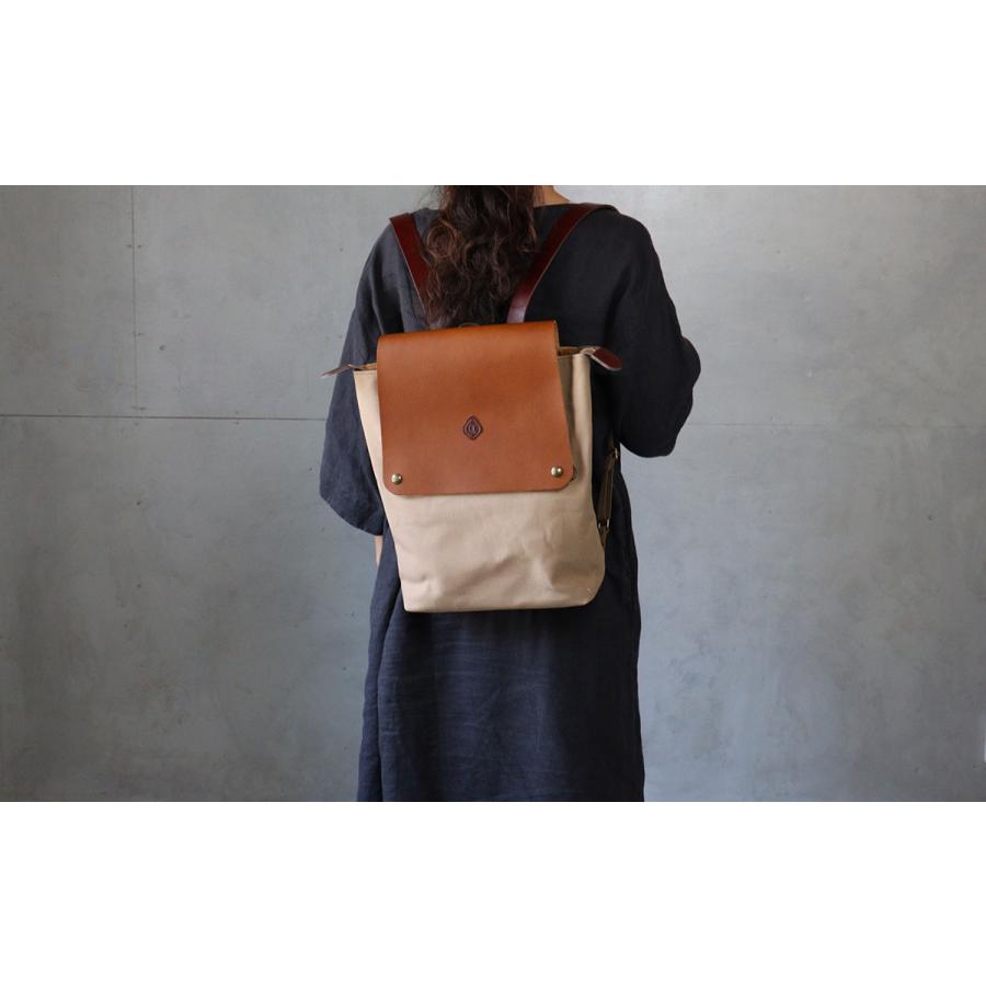 リュック 帆布 6号帆布×レザー A4 CLEDRAN クレドラン MARCHE (マルシェ) CL3473 日本製 レディース ユニセックス 