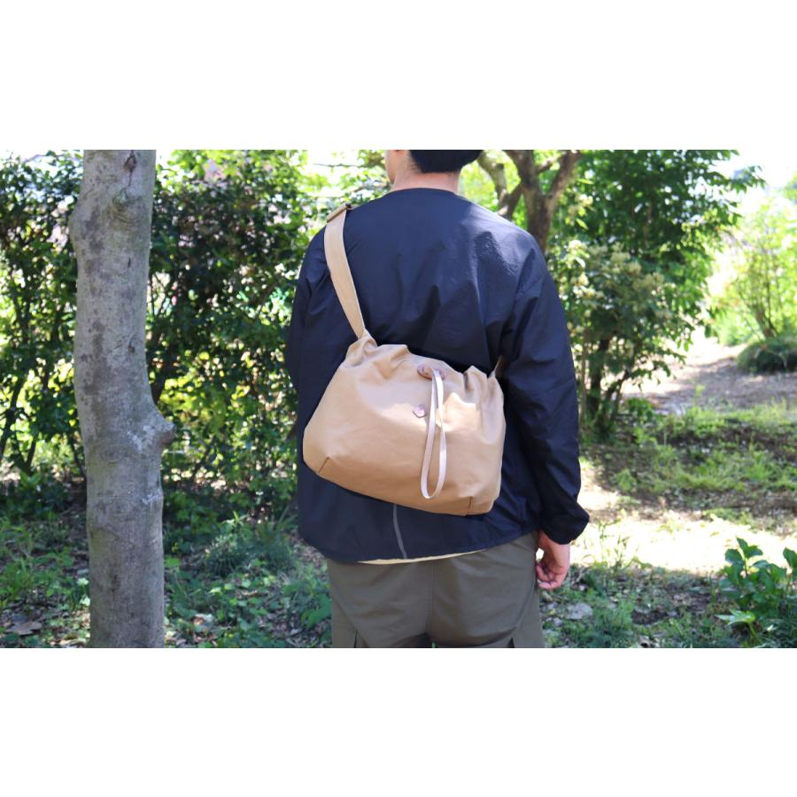 CLEDRAN（クレドラン） キャンバスショルダー 帆布 コットン 巾着 B5 