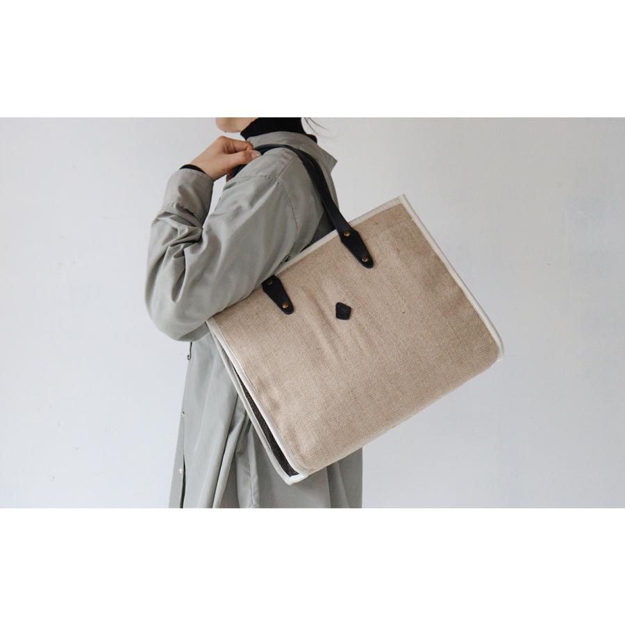 トートバッグ コットンジュート カゴバッグ A4 CLEDRAN クレドラン BICOLOR COTTON JUTE TOTE CL3664｜arista｜07