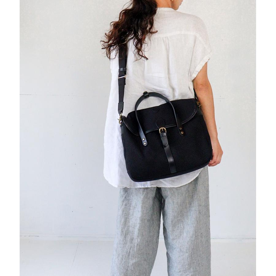 CLEDRAN（クレドラン） 2WAYバッグ コットン×レザー フラップ GRAN