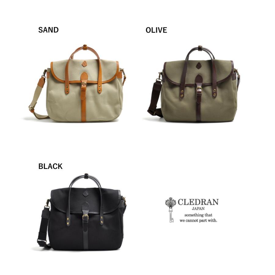 CLEDRAN 2WAYバッグ コットン×レザー フラップ クレドラン GRAN