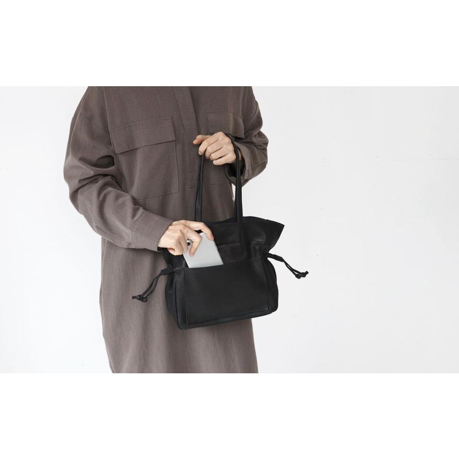 CLEDRAN（クレドラン） 巾着トートバッグ BULE (ブル) 本革 牛革 軽量