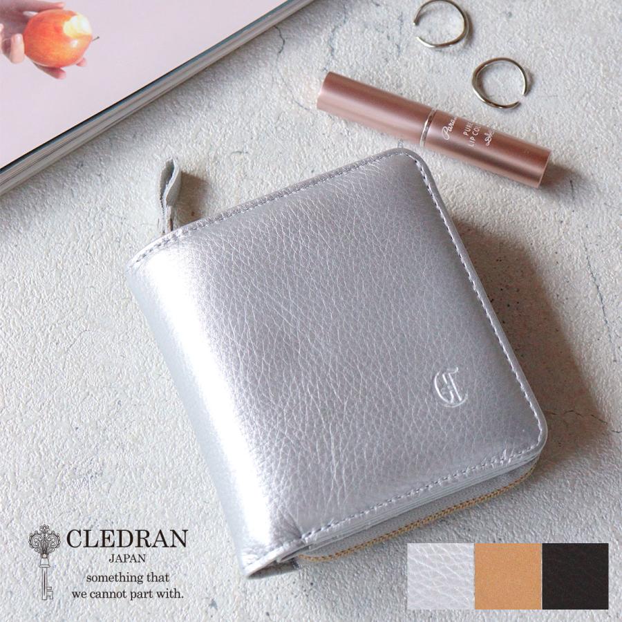 CLEDRAN（クレドラン） 二つ折り財布 ふっくら ラウンドファスナー