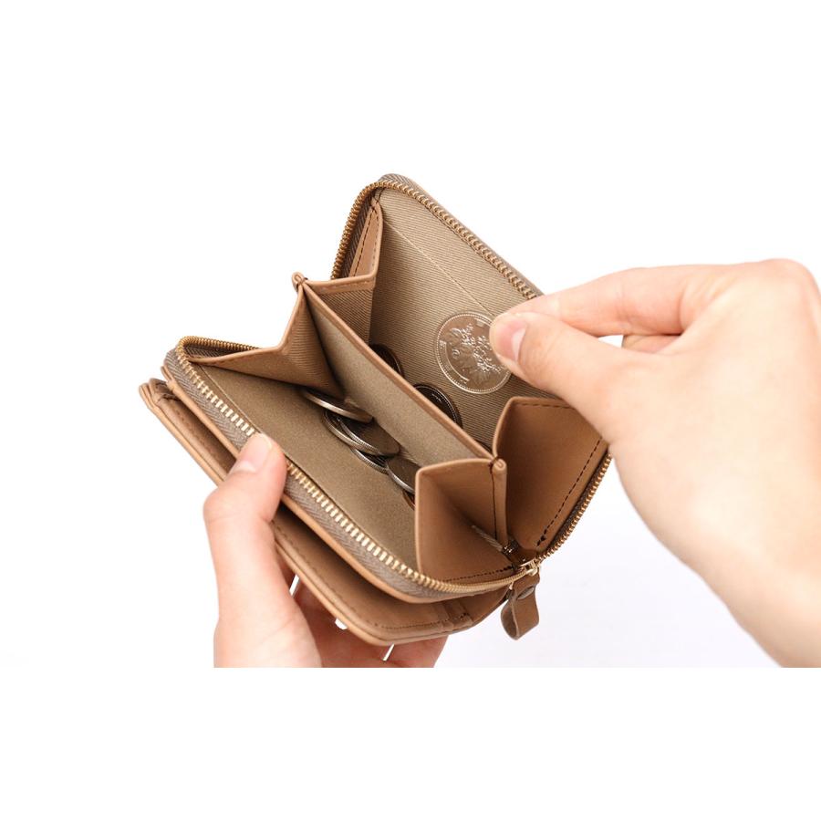 CLEDRAN（クレドラン） 二つ折り財布 ふっくら ラウンドファスナー