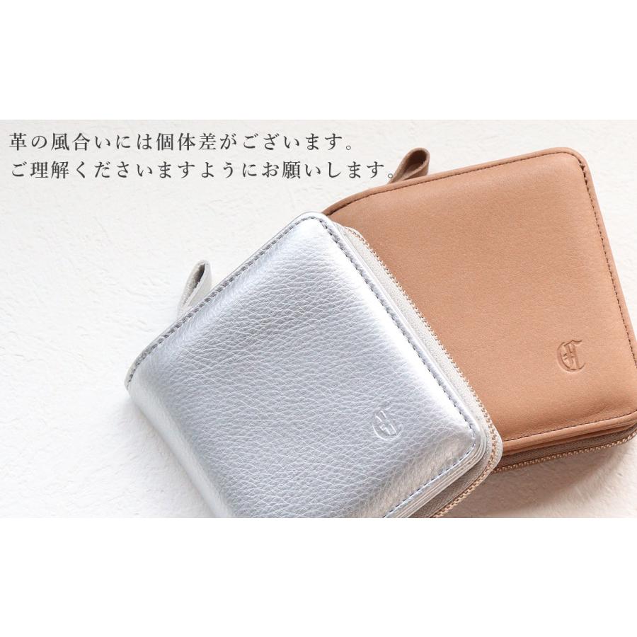 CLEDRAN（クレドラン） 二つ折り財布 ふっくら ラウンドファスナー